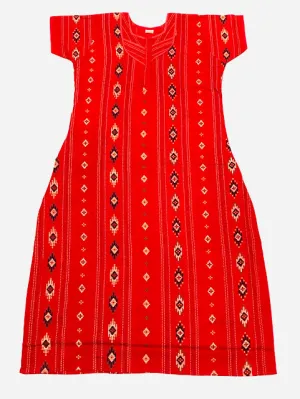 Comfy Red Color Cotton Nighty For Women