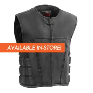 Commando Men's Leather Swat Style Motorcycle Vest