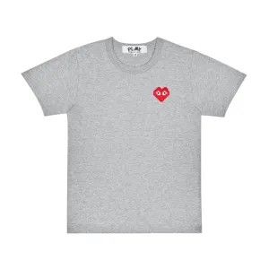 COMME DES GARÇONS GLITCH HEART LOGO GREY / RED