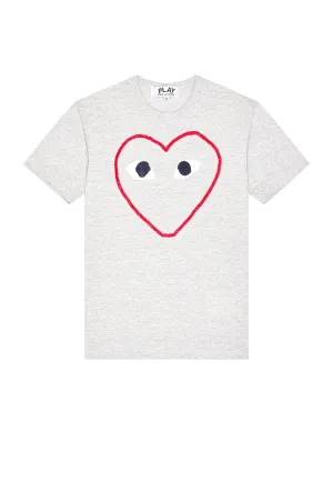 Comme des Garçons Heart Logo T-shirt, gray