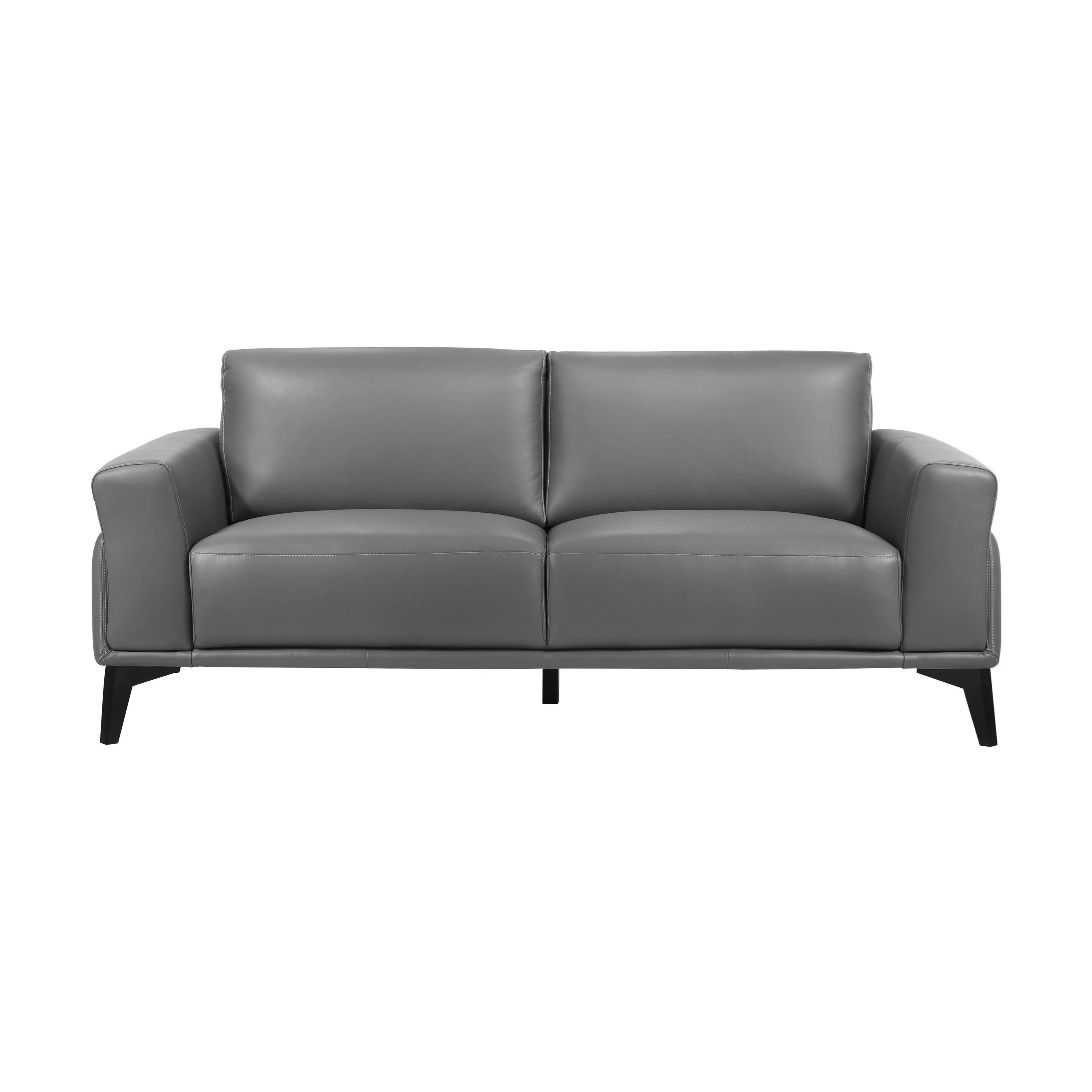 COMO Contemporary Grey Leather Sofa Chair