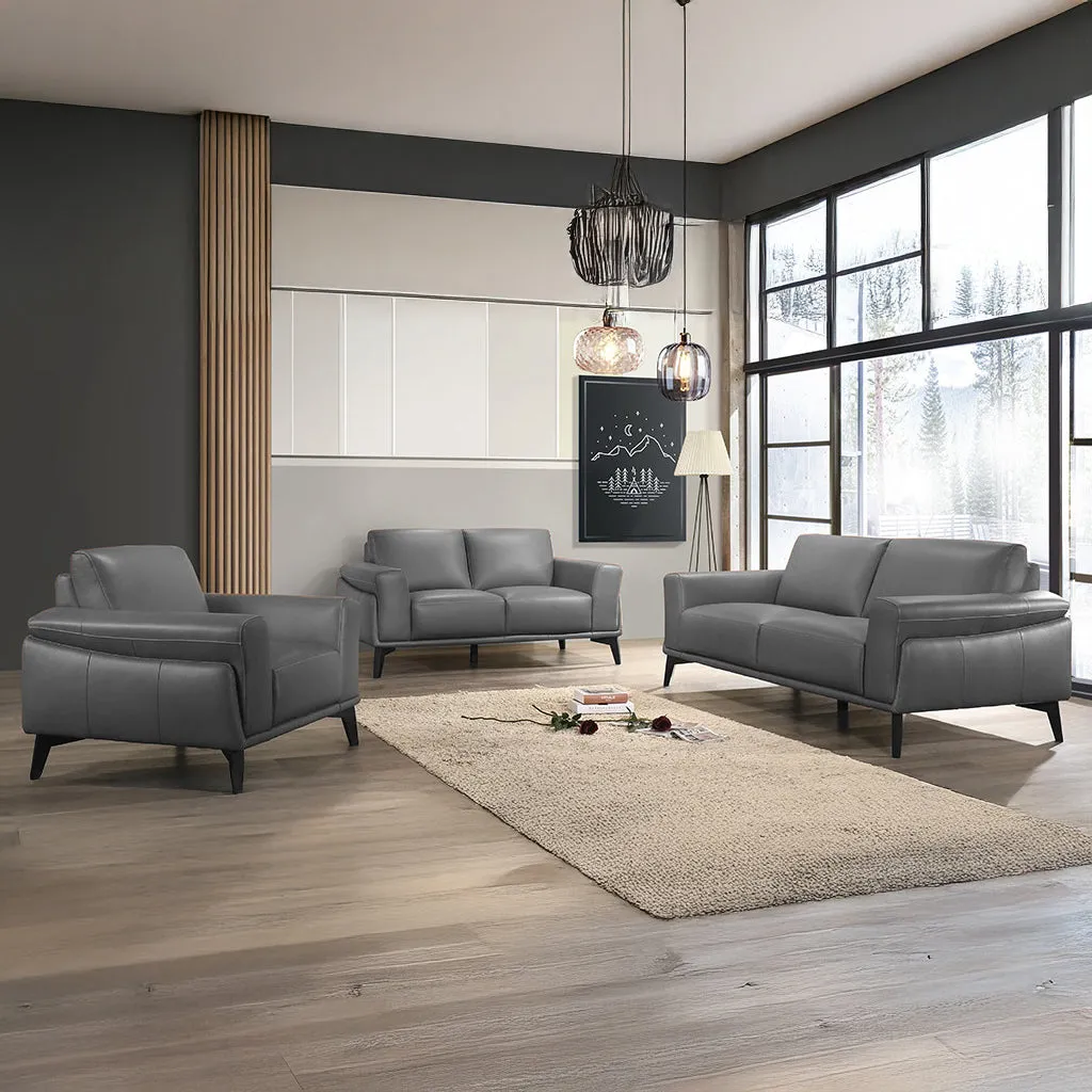 COMO Contemporary Grey Leather Sofa Chair