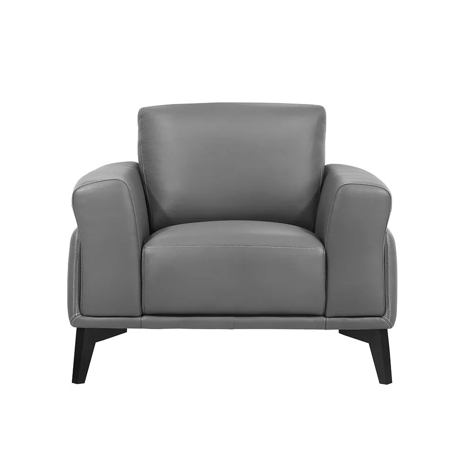 COMO Contemporary Grey Leather Sofa Chair