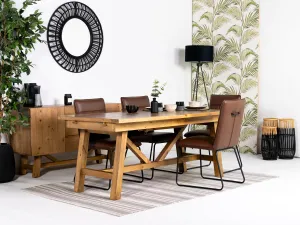 Como Extendable Dining Table (140cm - 180cm) & Grainger Brown Dining Chairs