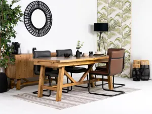 Como Extendable Dining Table (180cm - 240cm) & Brown Auburn Dining Chairs