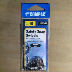 COMPAC Safety Snap Swivels Black Size #10 10/pk