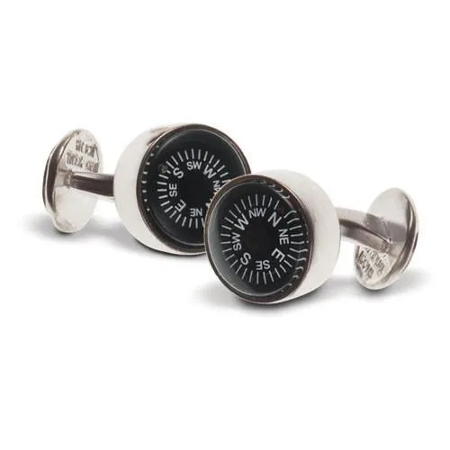 Compass Cufflinks- sterling silver