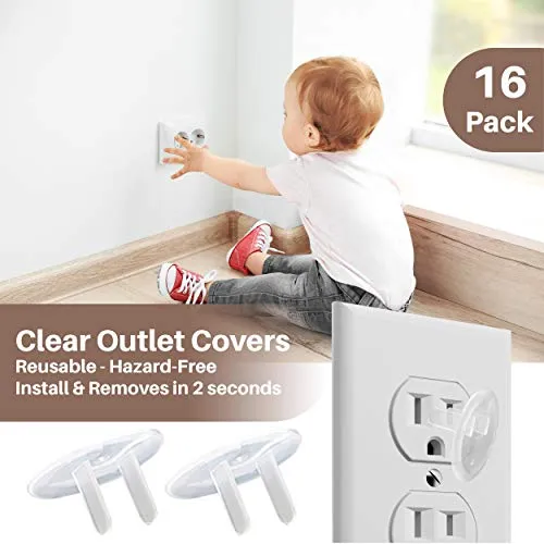 Complete Baby Proofing Kit Child Safety Hidden Corner Guards and Outlet Covers