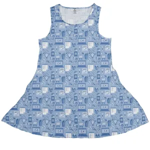 Computer Programmer Life Silver Blue Dress