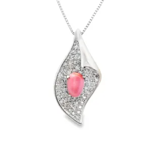 Conch Pearl Diamond Platinum Pendant