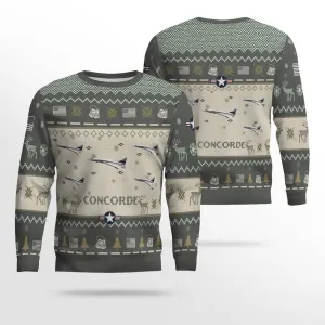 Concorde Aircraft Ugly Sweater, Ugly Sweater Christmas Shirt for Men Dad Veteran