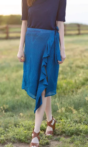 Conditions Apply Fun of the Travel Ruffle Front Wrap Skirt