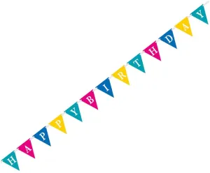 Confetti Cake 9ft Happy Birthday Pennant Flag Banner