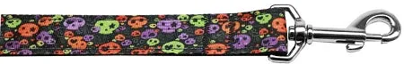 Confetti Skulls Nylon Dog Leash 3-8 Inch Wide 4ft Long