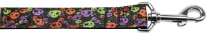 Confetti Skulls Nylon Dog Leash 3-8 Inch Wide 4ft Long