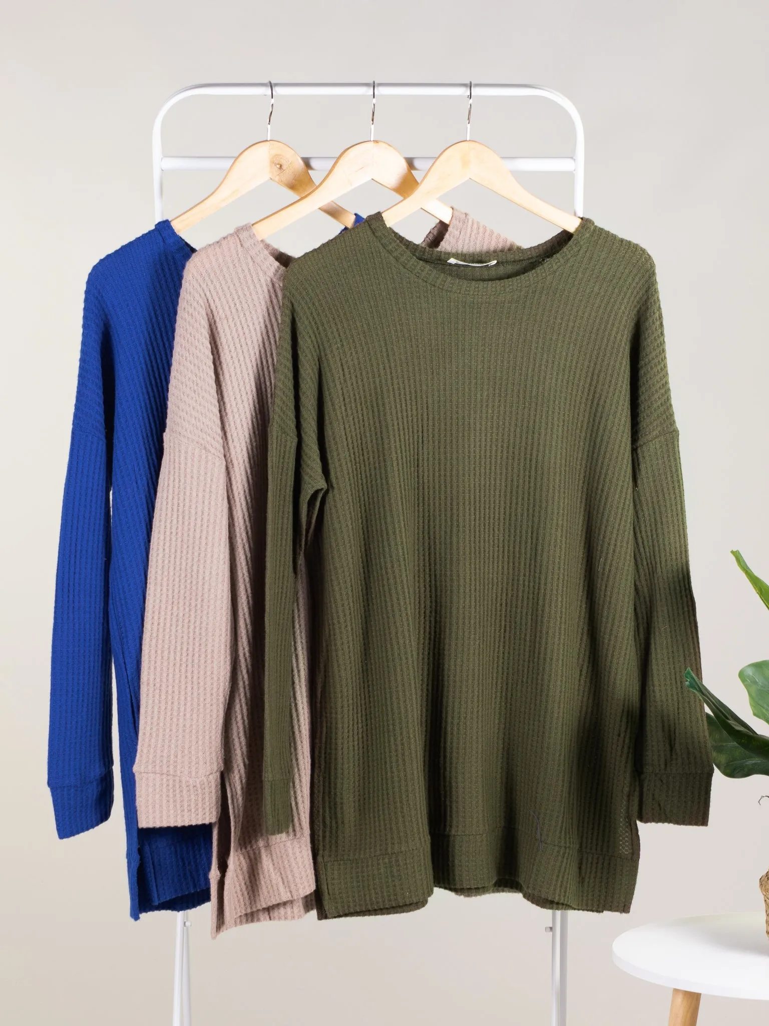 Confident and Carefree Round Neck Sweater - Tan