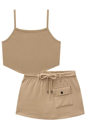 Conjunto de Top Cropped e Short Saia em Soft Line 78282 Lilimoon