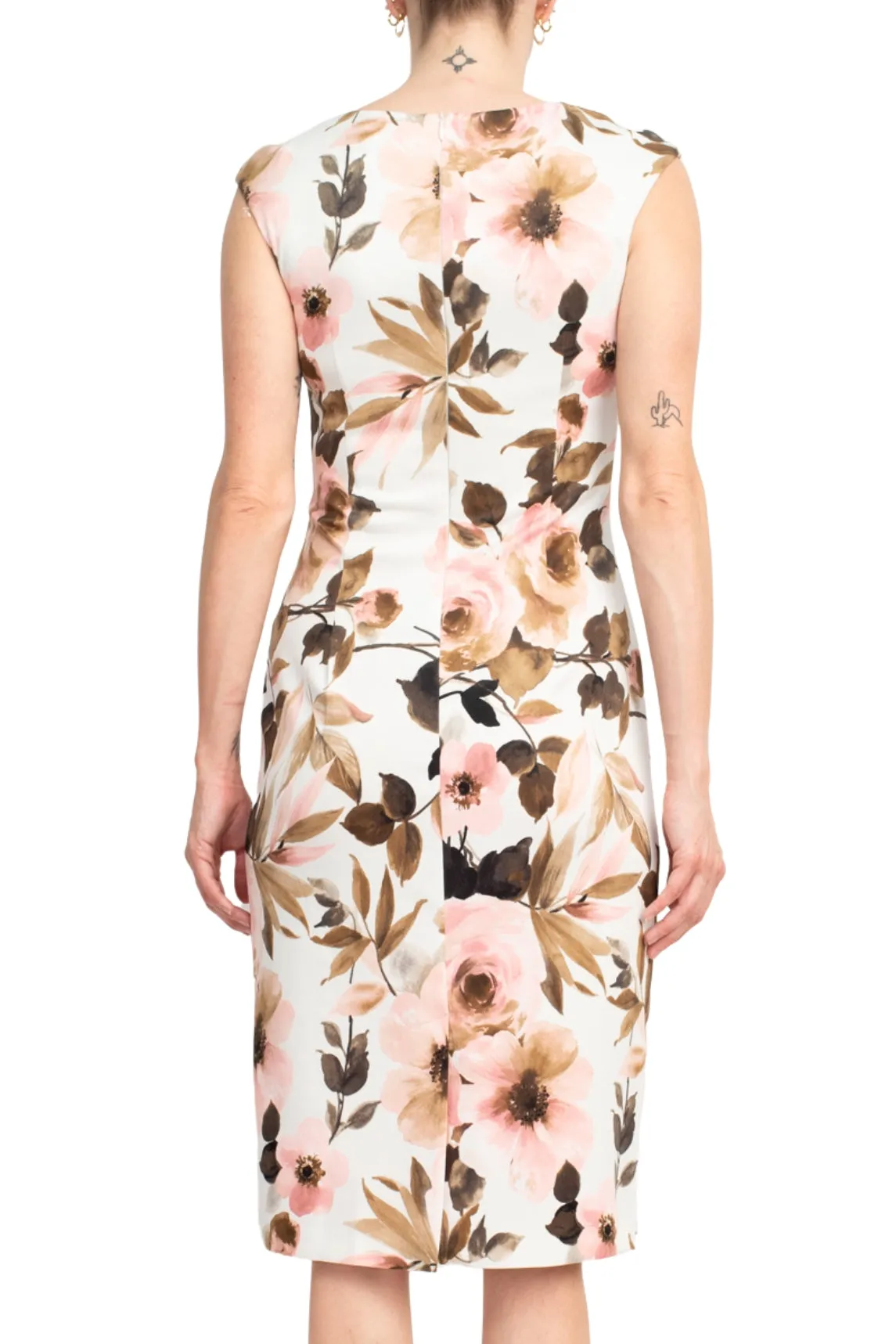 Connected Apparel Floral-Print Chiffon Midi Dress