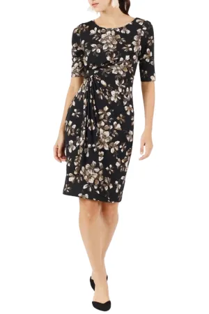 Connected Apparel Printed Side-Tab Sheath Dress