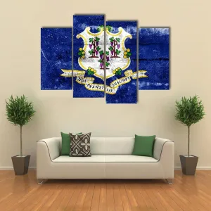 Connecticut Flag Canvas Wall Art