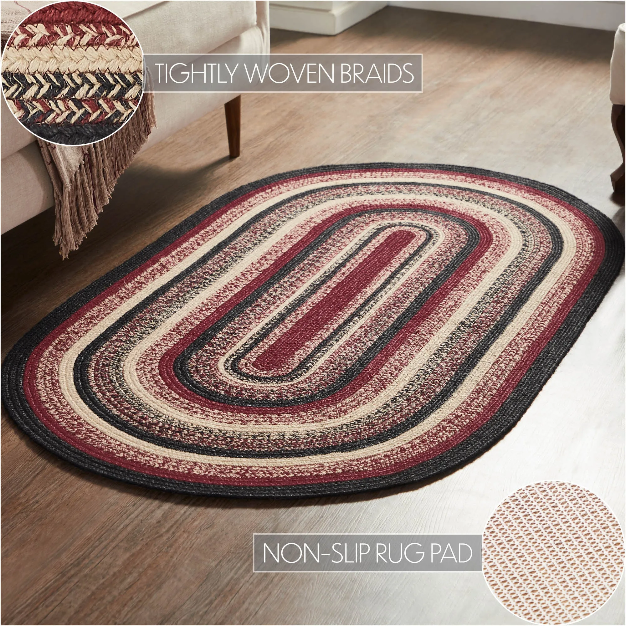 Connell Jute Rug Oval w/ Pad 36x60