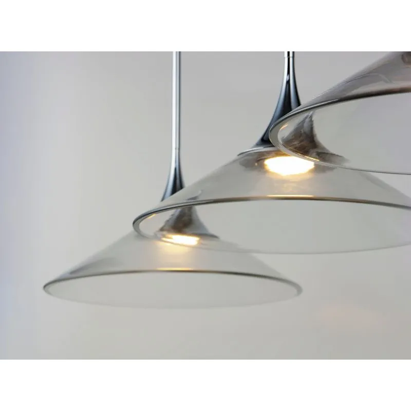 Cono 14" 3 Light Multi-Light Pendant in Polished Chrome