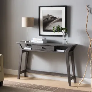 Console Table With One Drawer And Two Open Shelves - Gray