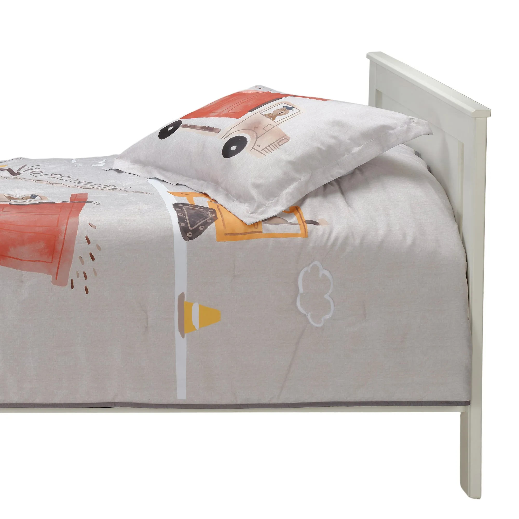 Construction Zone Twin Quilt & Pillow Sham Set