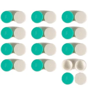 Contact Lens Case 12 Pack - Green Travel Safe