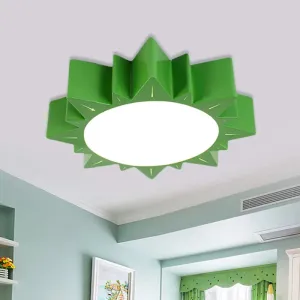 Contemporary Acrylic LED Flush Mount Lamp in Sun Design for Kindergarten