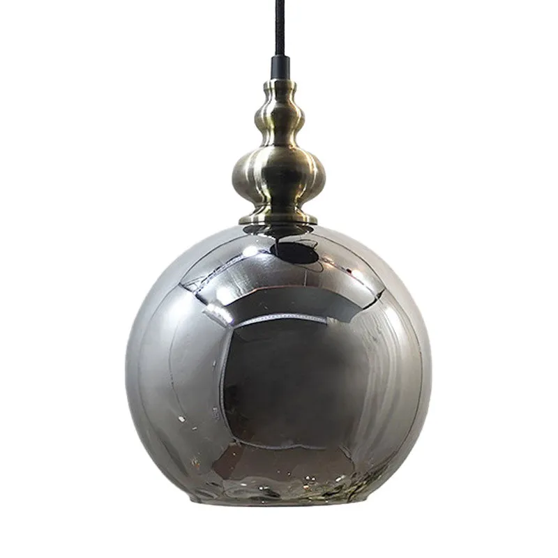 Contemporary Hammered Glass Pendant Light for Boutique Kitchen - 1 Bulb Globe Suspension Light