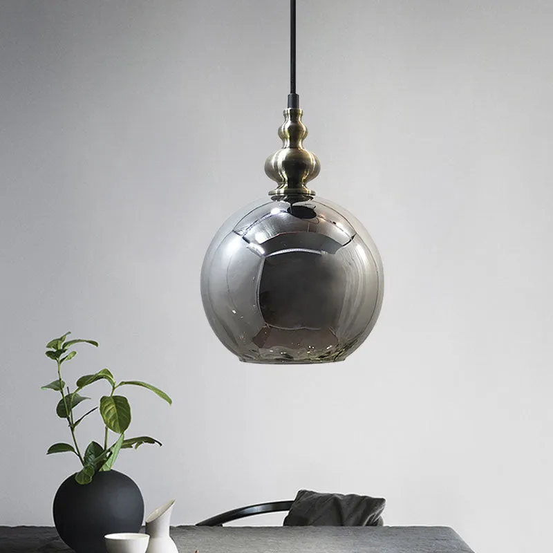 Contemporary Hammered Glass Pendant Light for Boutique Kitchen - 1 Bulb Globe Suspension Light