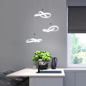 Contemporary LED Pendant Chandelier: Seamless Metal Suspension Light in Warm/White