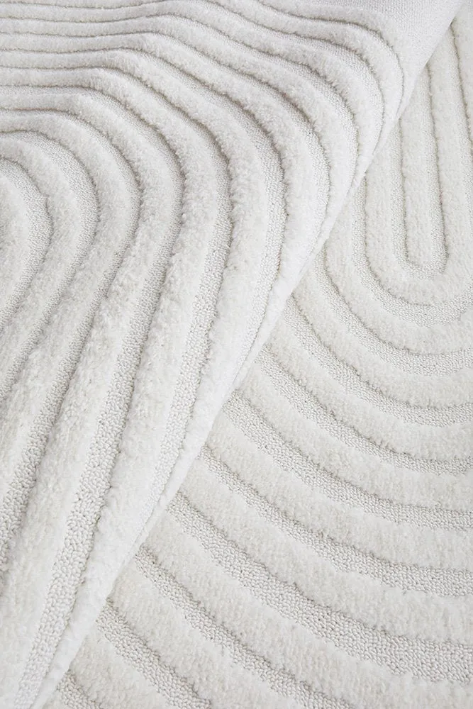 CONTEMPORARY PLAIN & TEXTURED ABBEY WHITE RUG