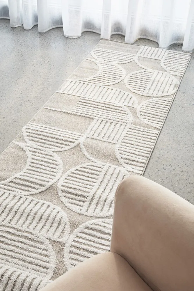 CONTEMPORARY PLAIN & TEXTURED LEO-MIXED RUG RUNNER