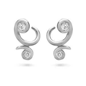 Contour Bossa Nova Diamond and White Gold Earrings