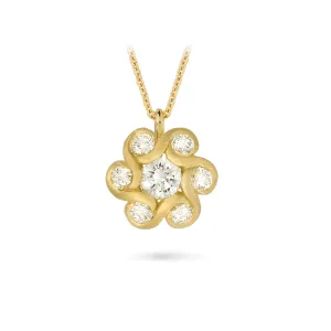 Contour Diamond and Yellow Gold Whirlpool Pendant