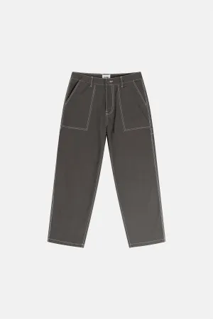 Contrast Stitch Carpenter Pant Black