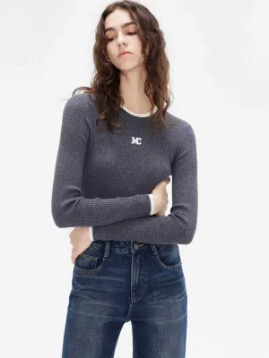 Contrast Trim Knitted Top