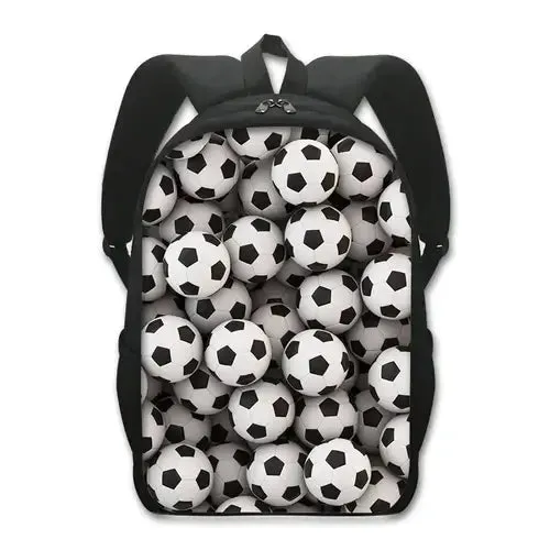 Cool Golden Soccer with Crown Print Backpack Football Sport Rucksack