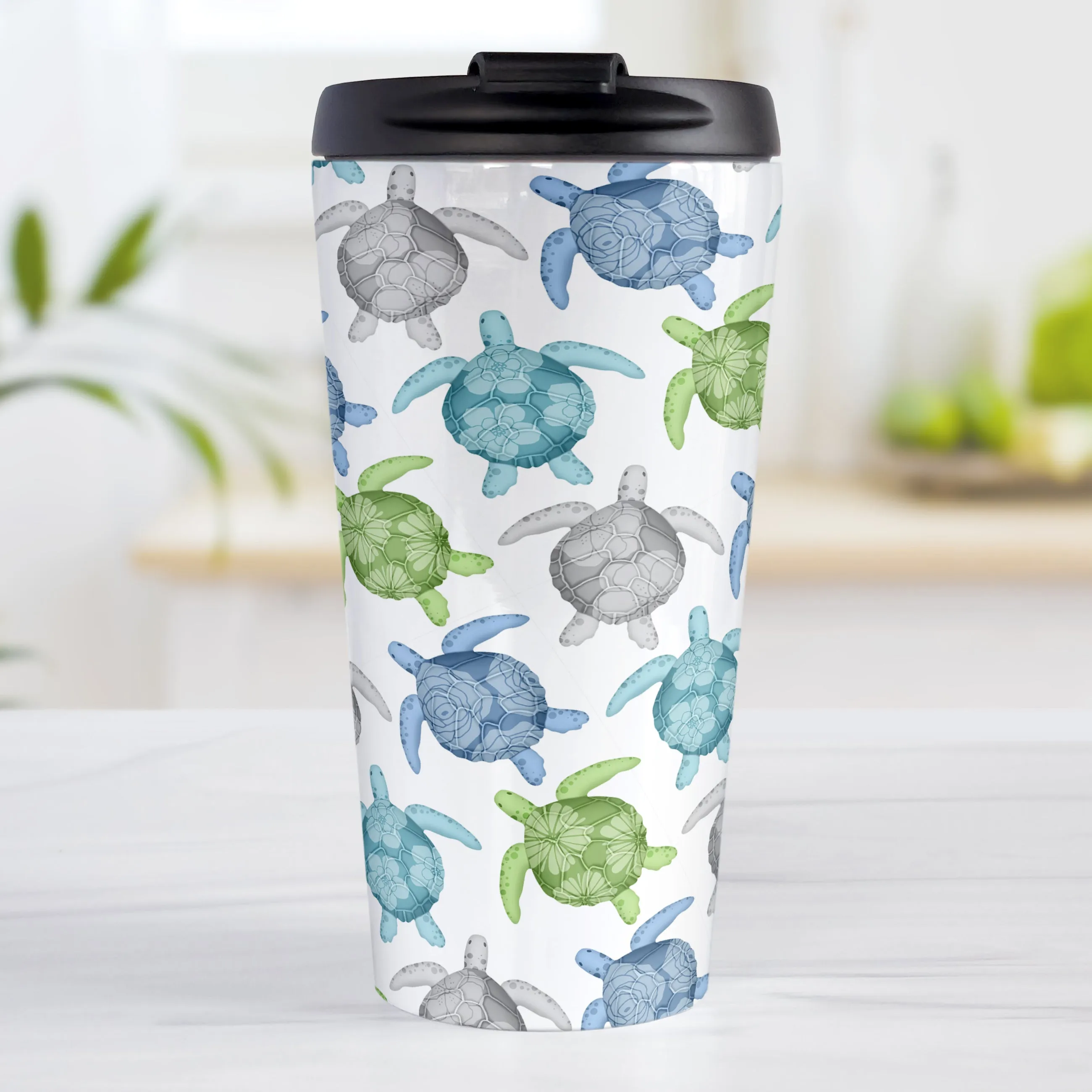 Cool Sea Turtles Pattern Travel Mug