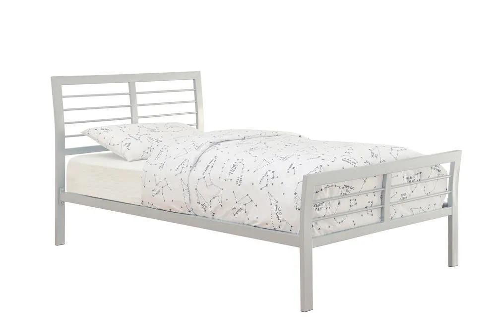 Cooper Queen Metal Bed Silver - Modern Metal Bed