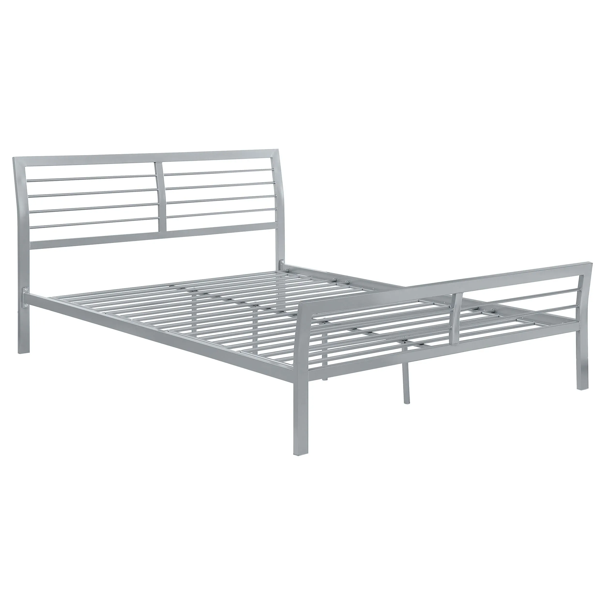 Cooper Queen Metal Bed Silver - Modern Metal Bed