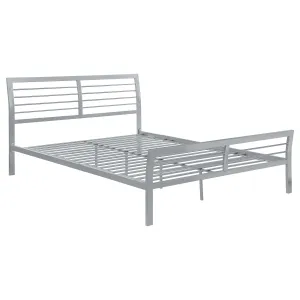 Cooper Queen Metal Bed Silver