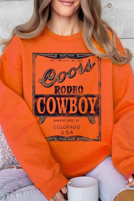 Coors Rodeo Cowboy Graphic Fleece Sweatshirts