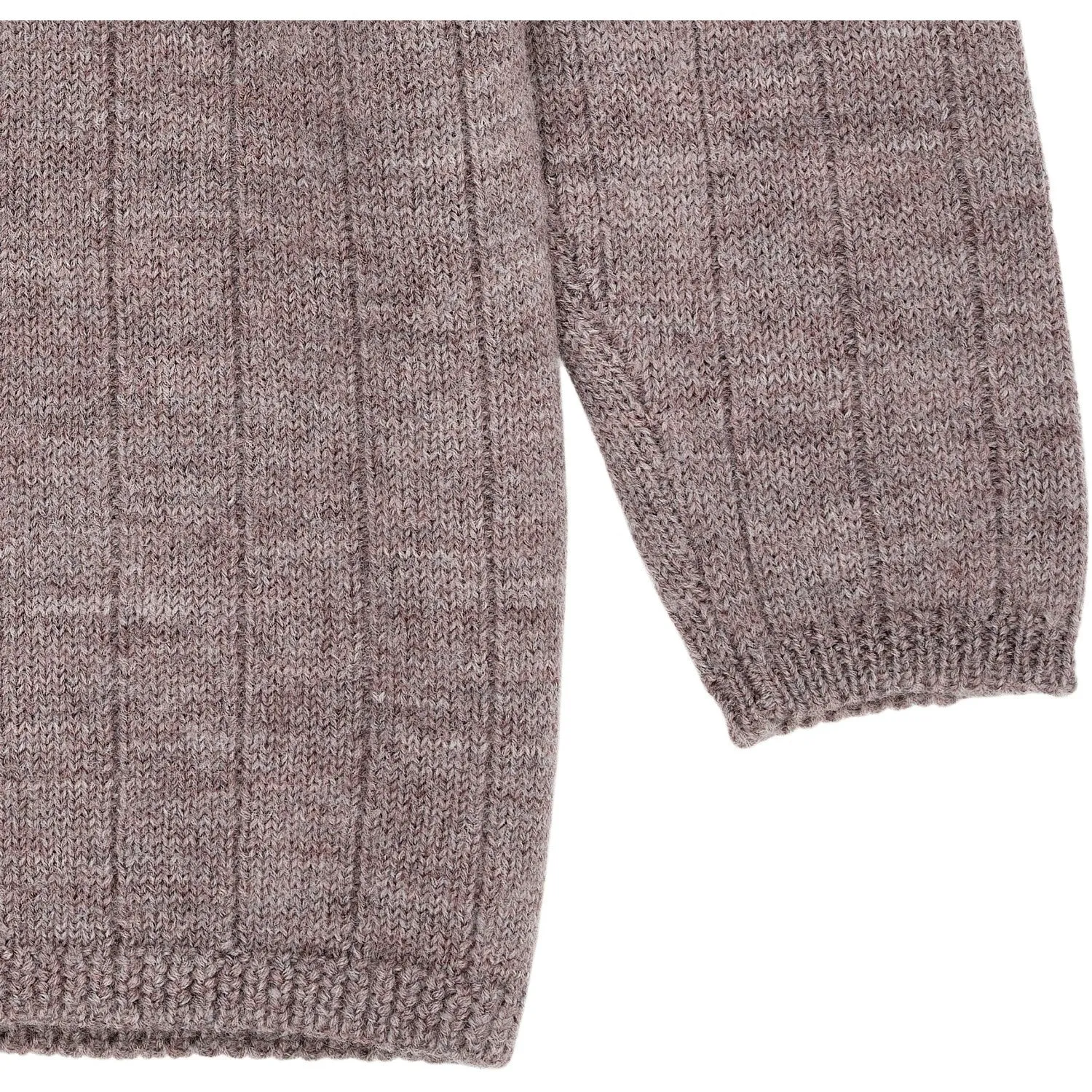 Copenhagen Colors Natural Melange Merino Knitted Cardigan W. Wide Rib