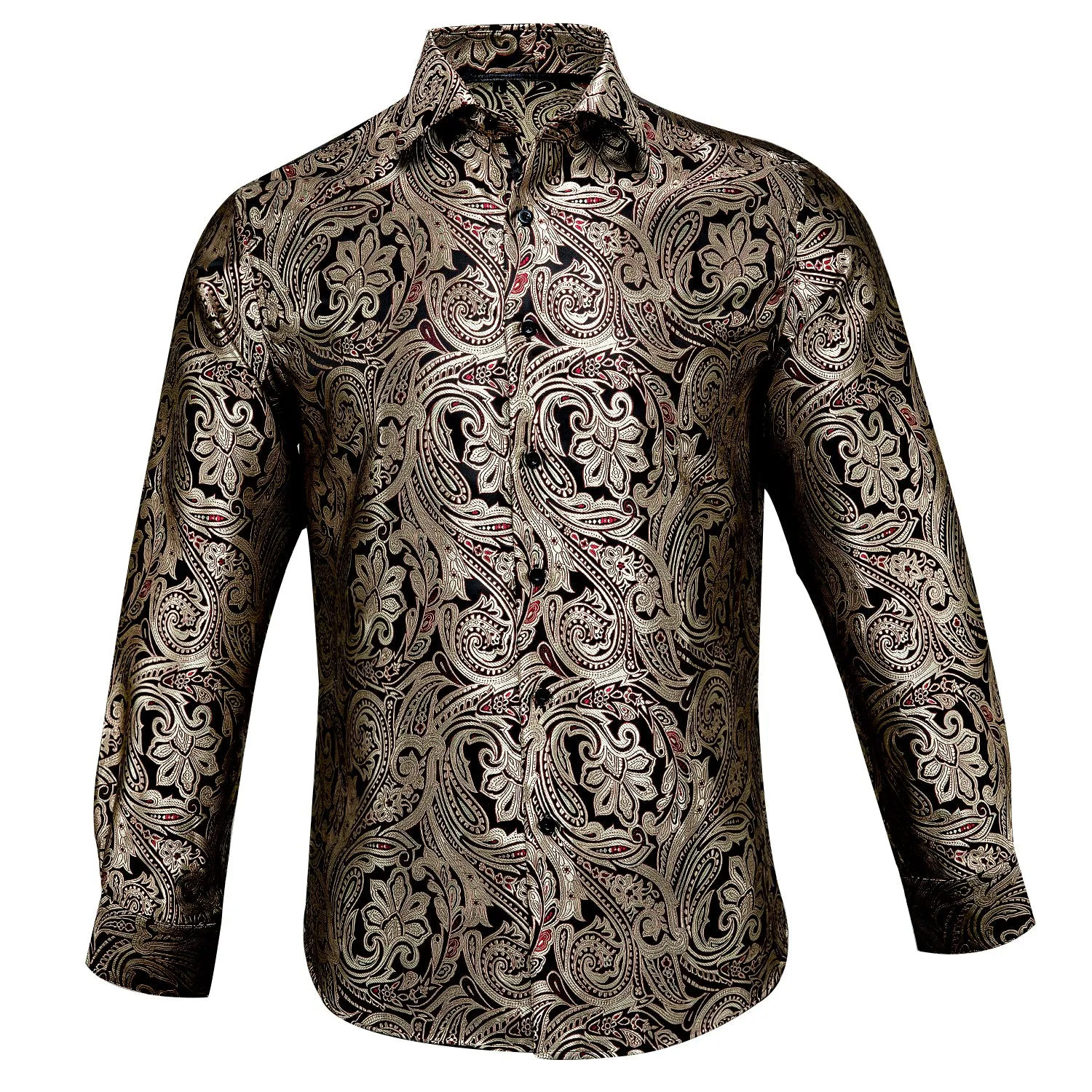 Copper Black Red Paisley Shirt