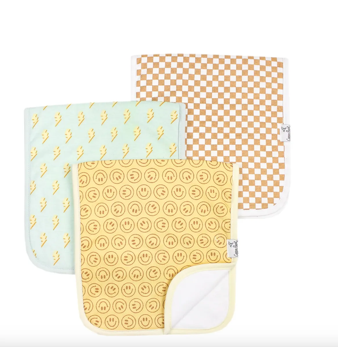 Copper Pearl - Baby Premium Burp Cloth Sets of 3 - Multiple Styles Available