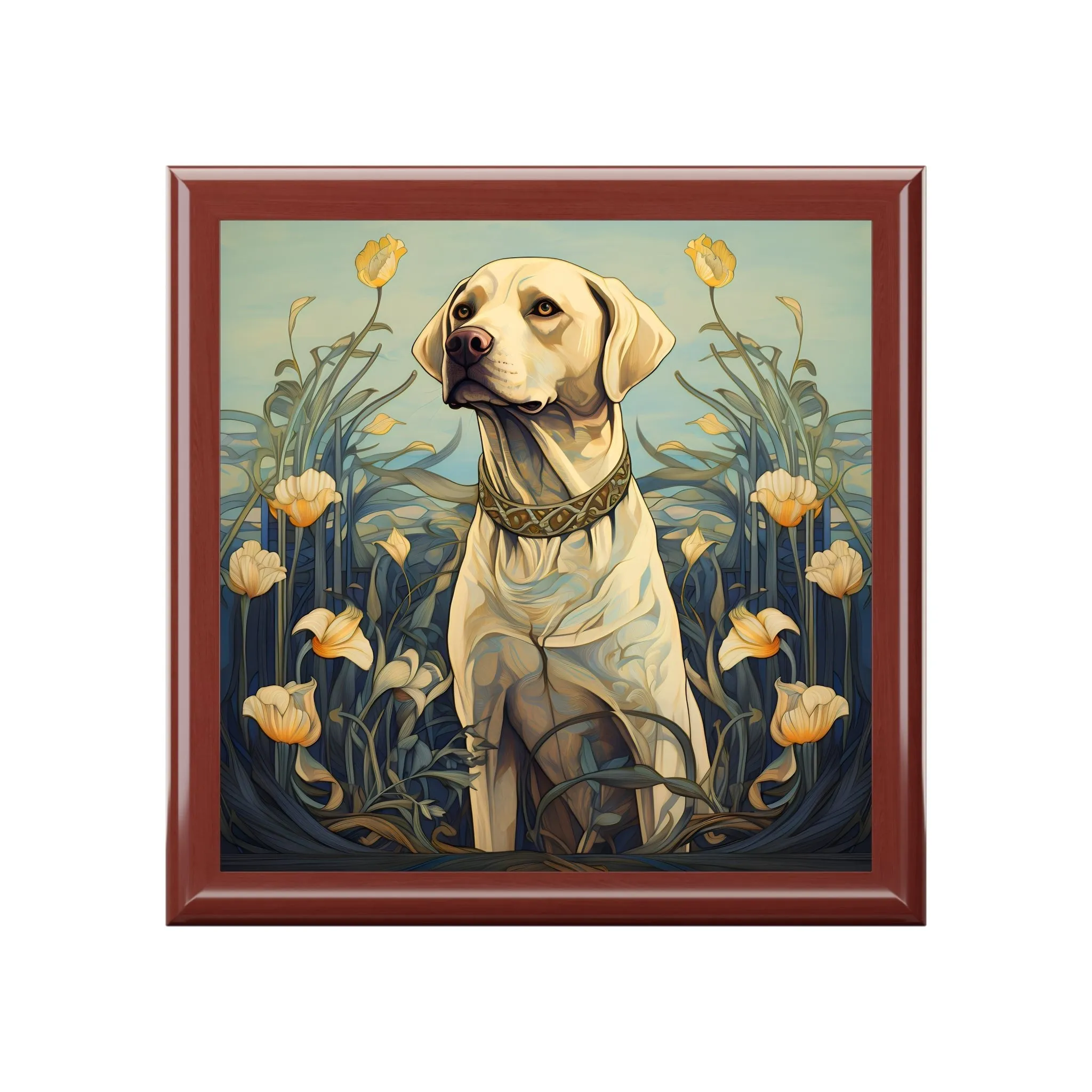 Copy of Art Nouveau Labrador Retriever Art Print Gift and Jewelry Box