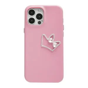 Coquette Girlie | Diamond Crown Leather Phone Case